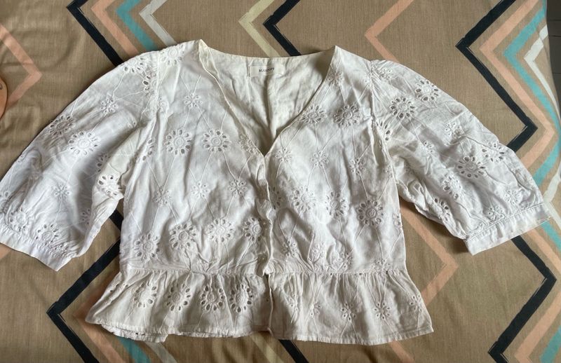White Embroidered Top