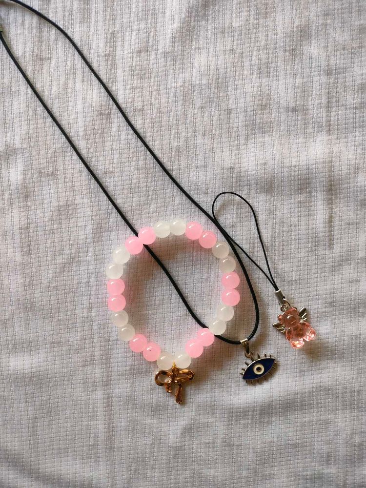 Kawaii Charm Bracelet &amp; Necklace Set