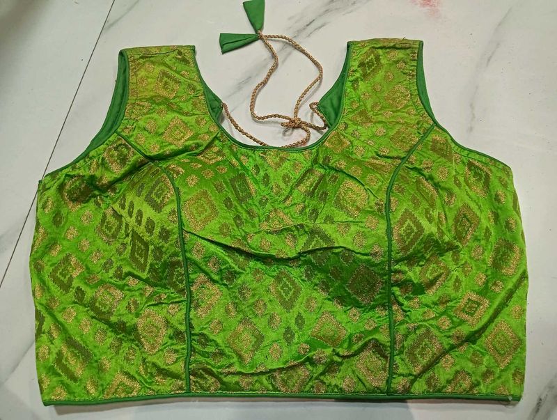 Green Brocade Blouse