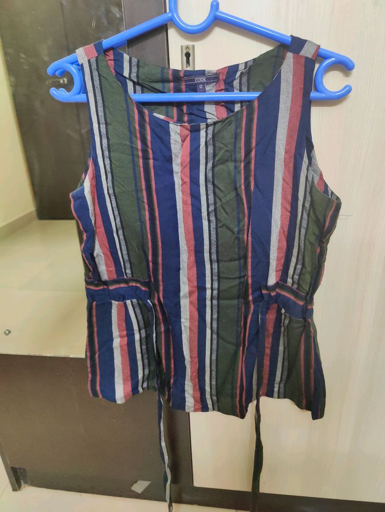 Code Vertical Stripe Top
