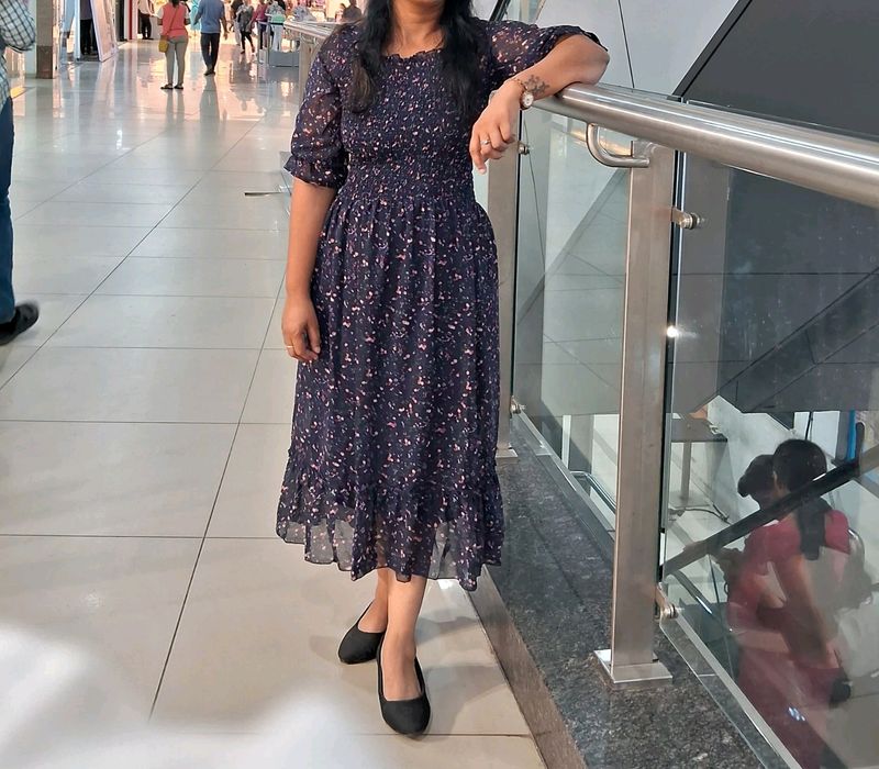 FLARED DRESS FLOWER PRINTED