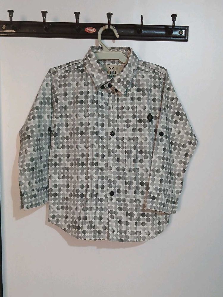 kids Patterned Button-Up Shirt and pant