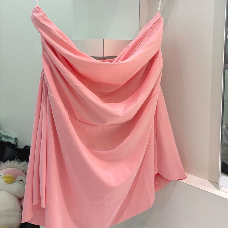 Pretty Pink Draped Aline Skirt