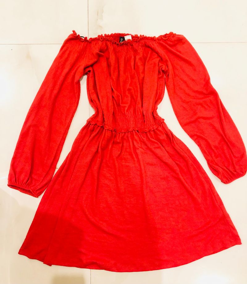 STYLISH H&amp;M OFF SHOULDER FLARED DRESS