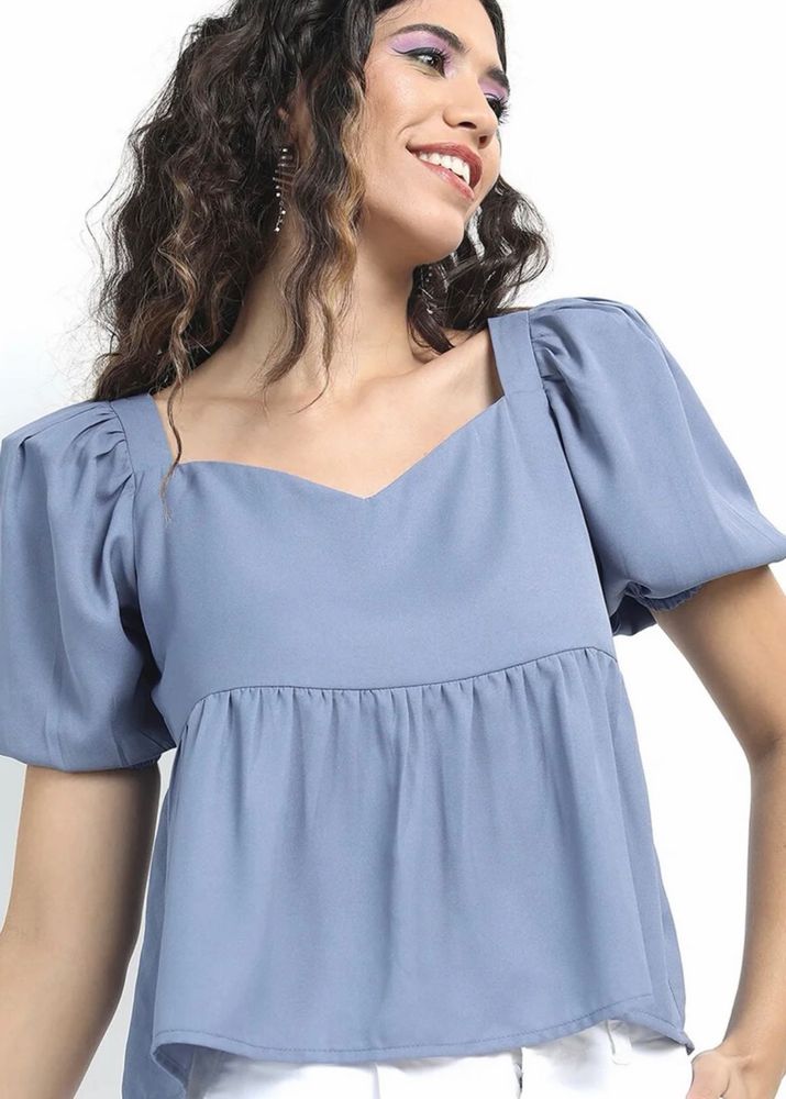 Blue Casual Short Sleeve Dress