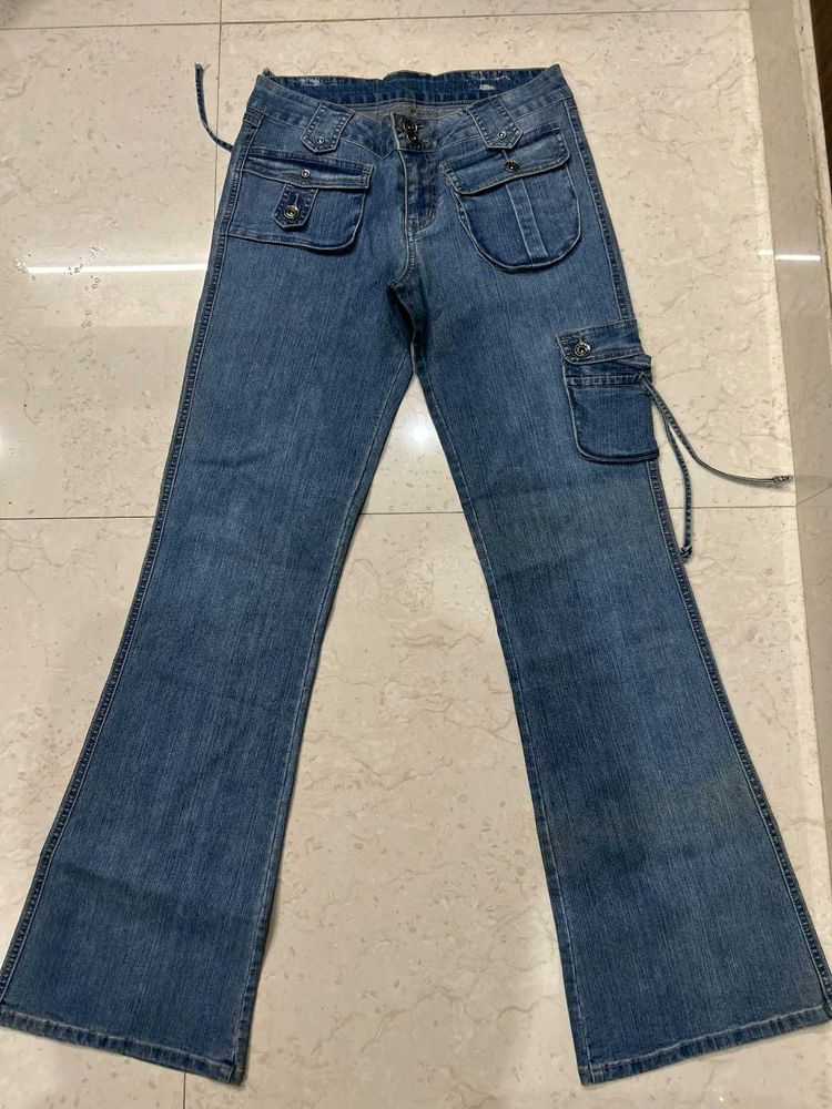 Vintage Bootcut Cargo Jeans