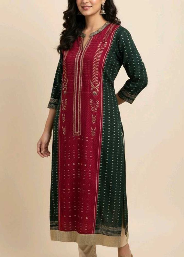 W Brand Stylish Black &amp; Red Kurta