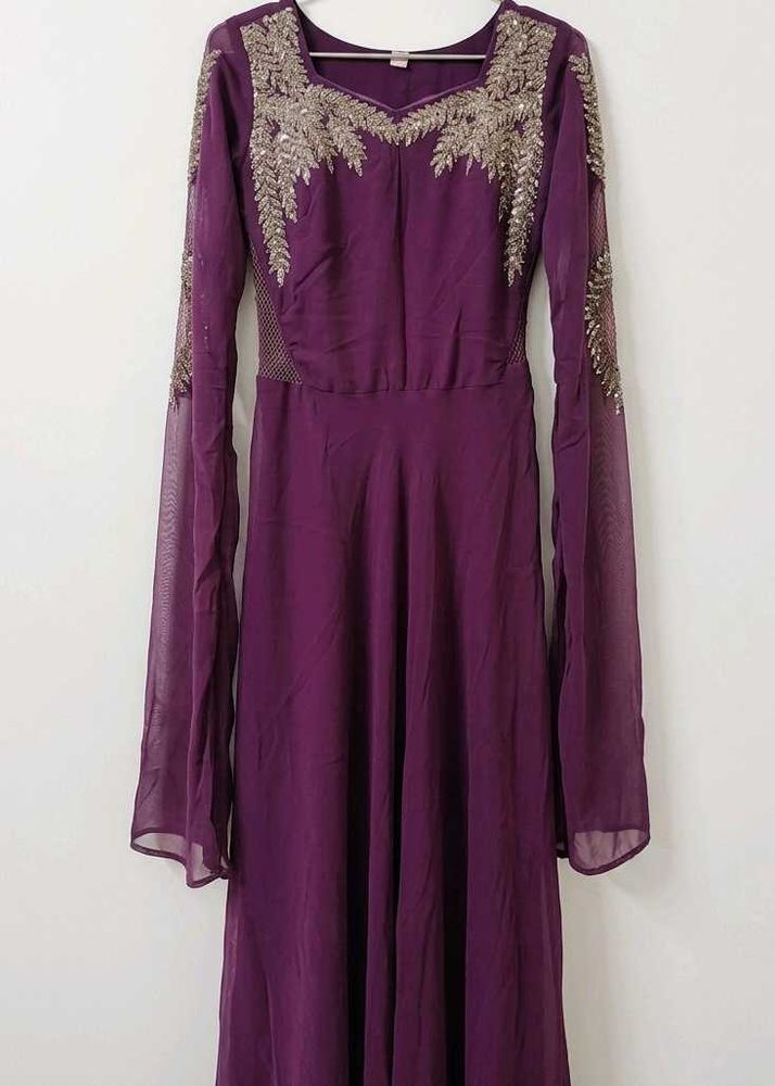Embellished Purple Ethnic Gown