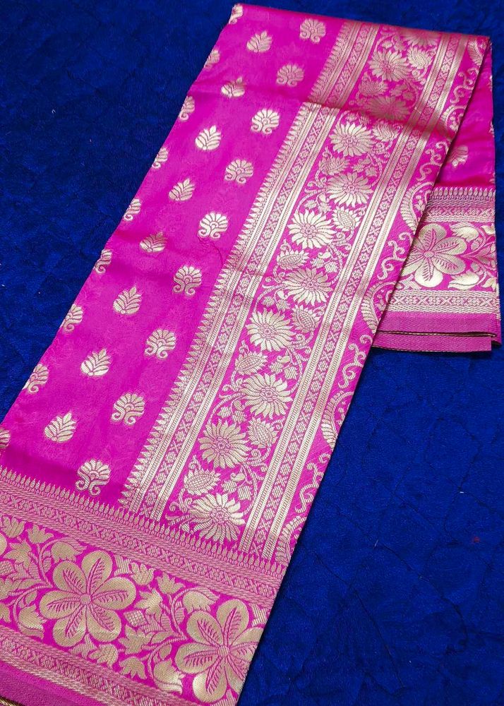 Pink Banarasi Soft Silk Saree