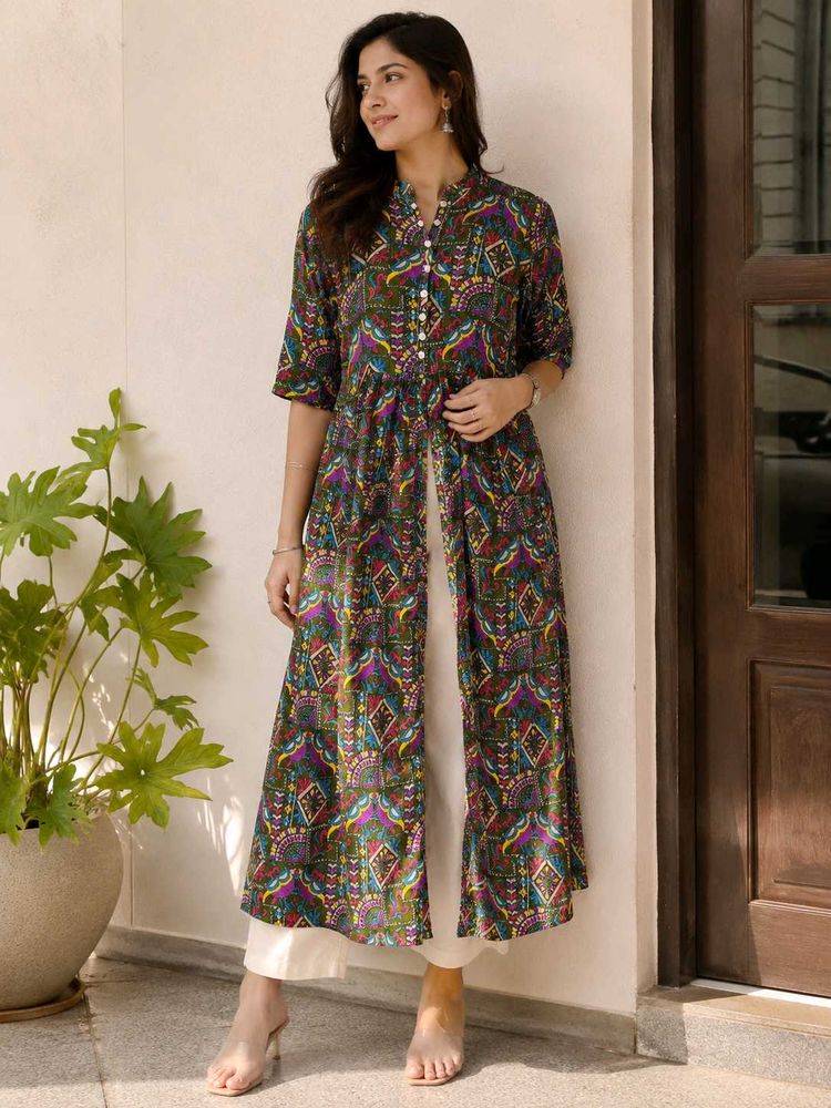 Printed Front Slit Kurta