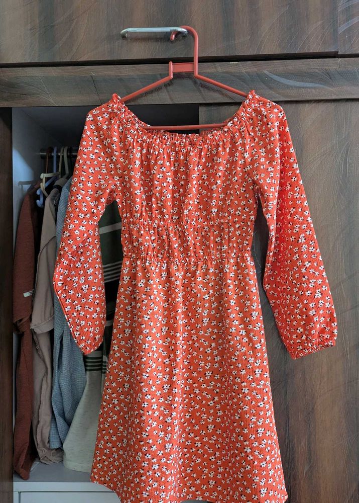 H&amp;M Floral Print Off-Shoulder Dress