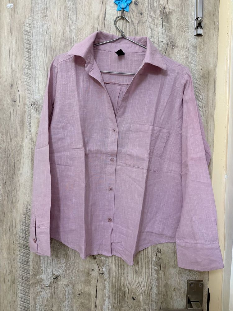 Lilac Button-Up Long Sleeve Shirt
