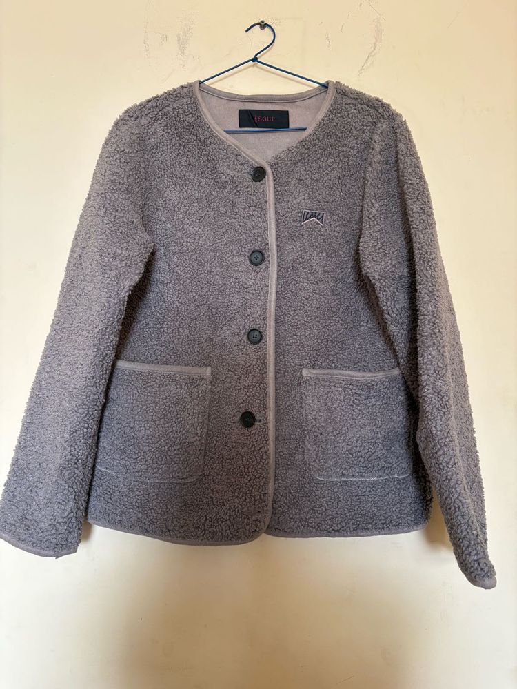 Cozy Fleece Button-Up Jacket