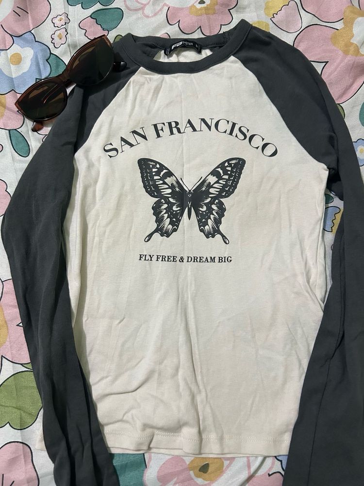 San Francisco Butterfly Graphic Long Sleeve Tee