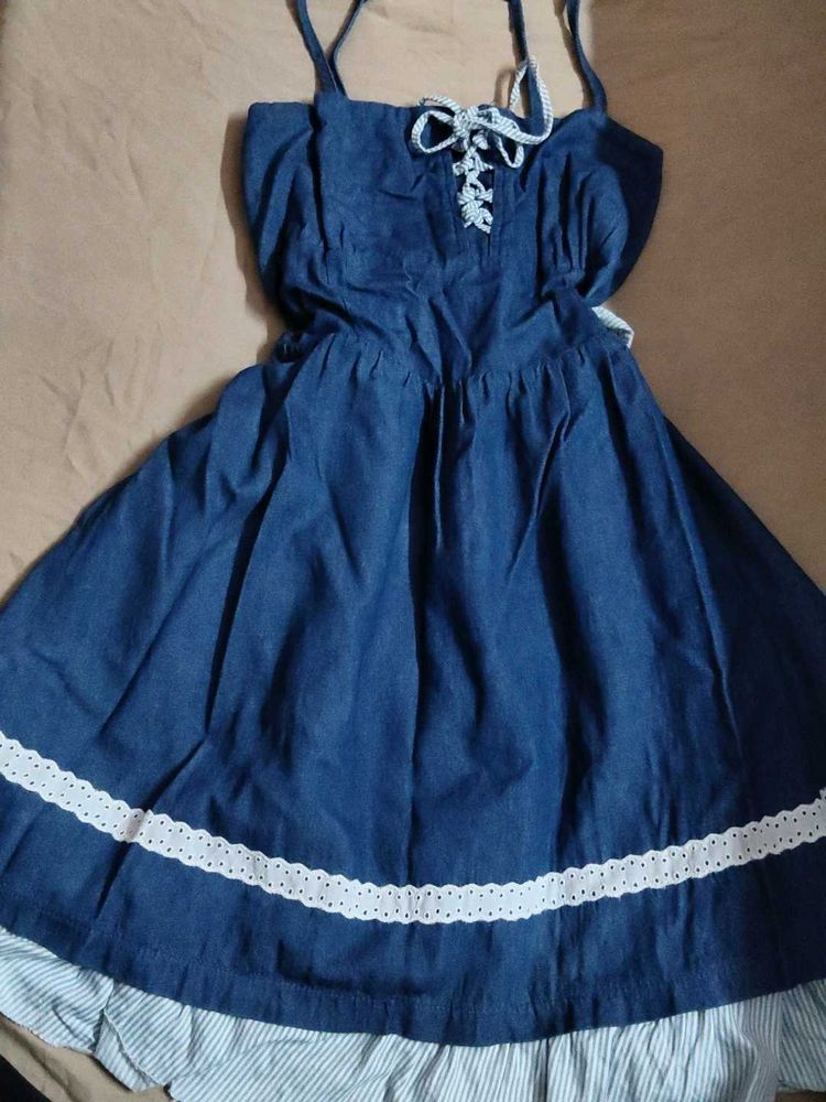 Cute Blue Denim Summer Dress