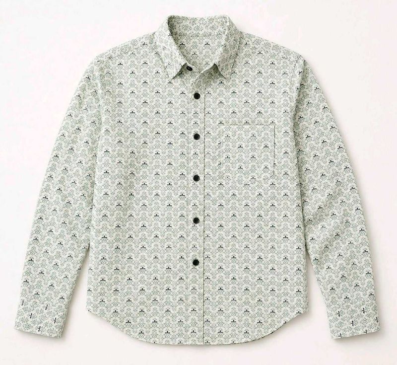 Retro Pattern Button-Up Shirt
