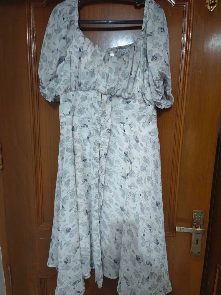 Floral Print Square Neck Dress