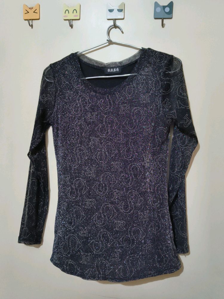 Shimmer Mesh Top