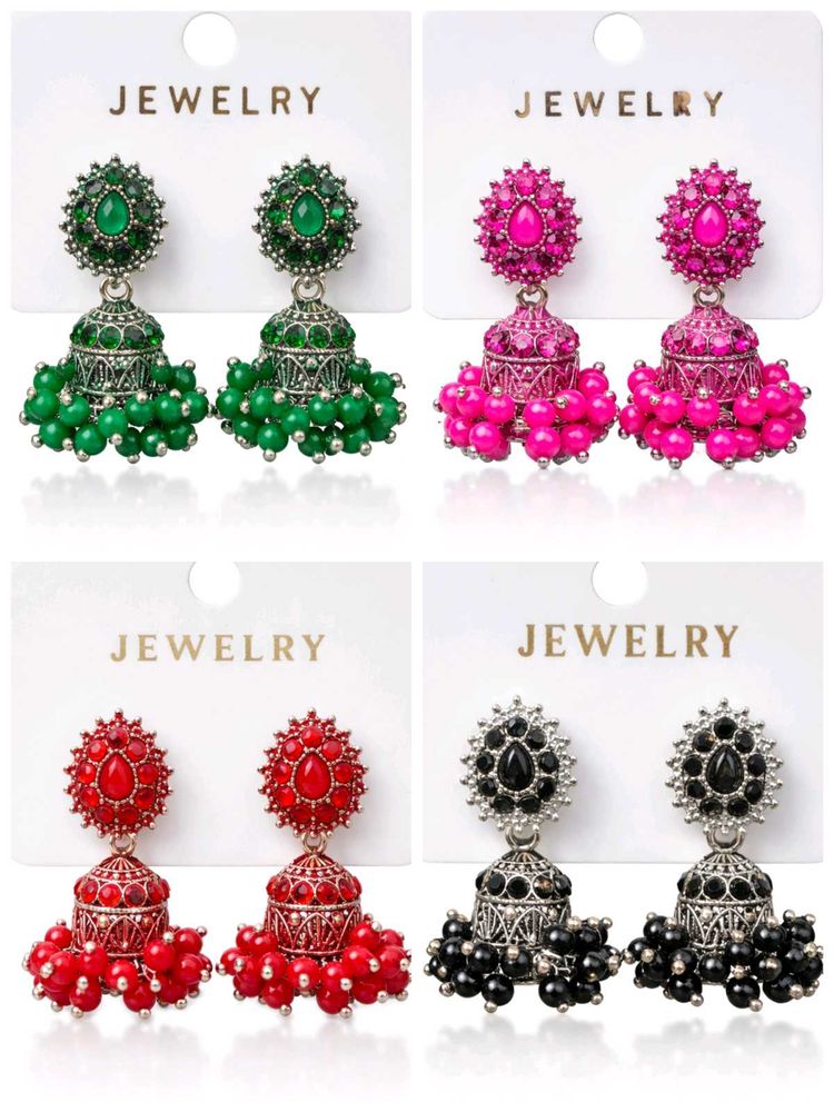 combo set of 4 ,Stunning Pink Jhumka Earrings