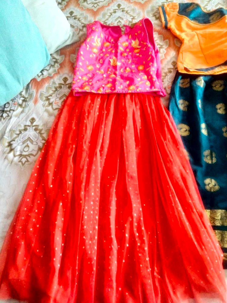 Gorgeous Red Tulle Skirt with Embellished Top
