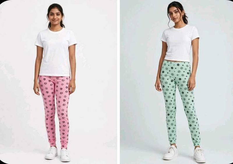 Cute Printed Leggings - Set of 2