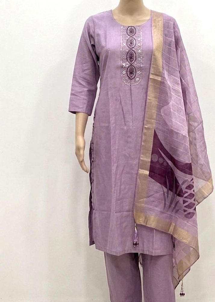 Lavender Kurta Set with Dupatta