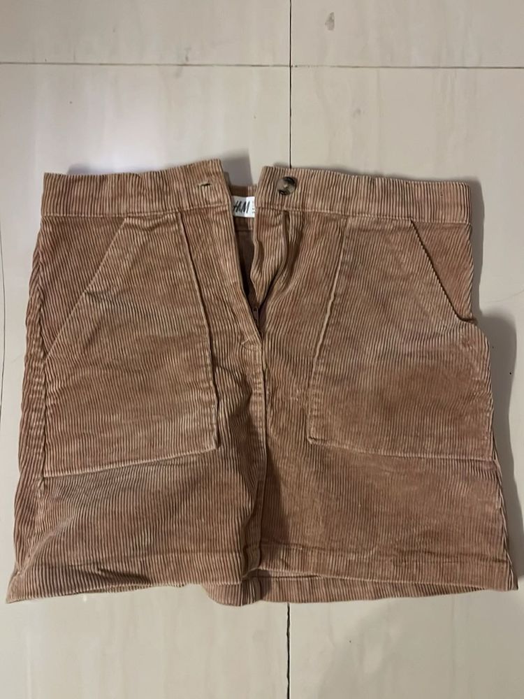 Tan Corduroy Skirt