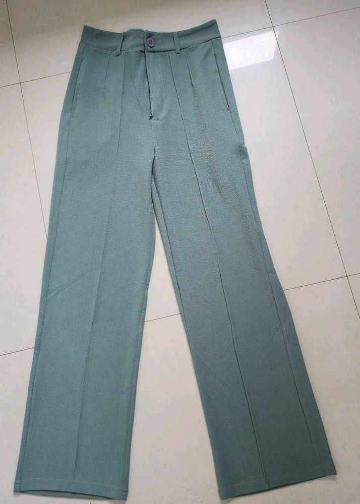 Mint Green Wide Leg Trousers
