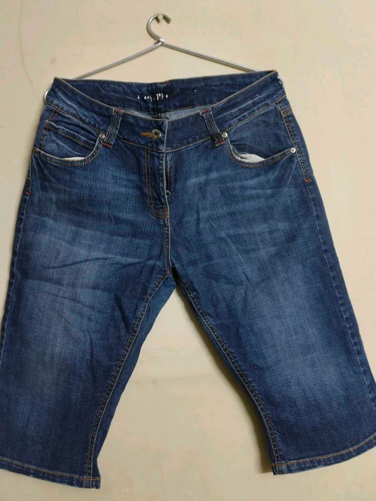 Darken Blue Denim Jorts , Dark wash deni