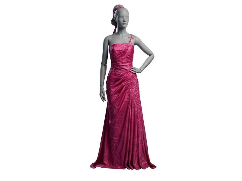 Elegant Pink One-Shoulder Gown
