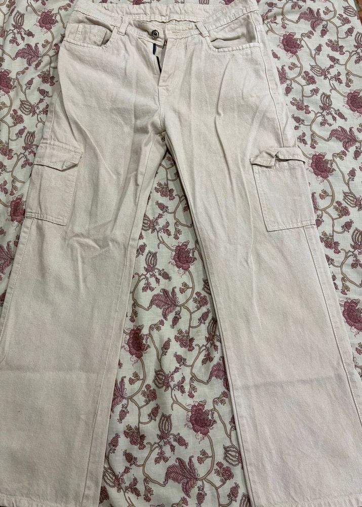 Beige Cargo Pants