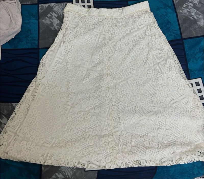 Cream Lace Skirt