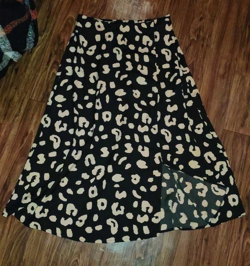 Leopard Print Midi Skirt