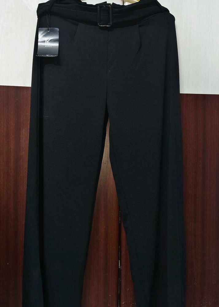 Classic Black Belted Trousers