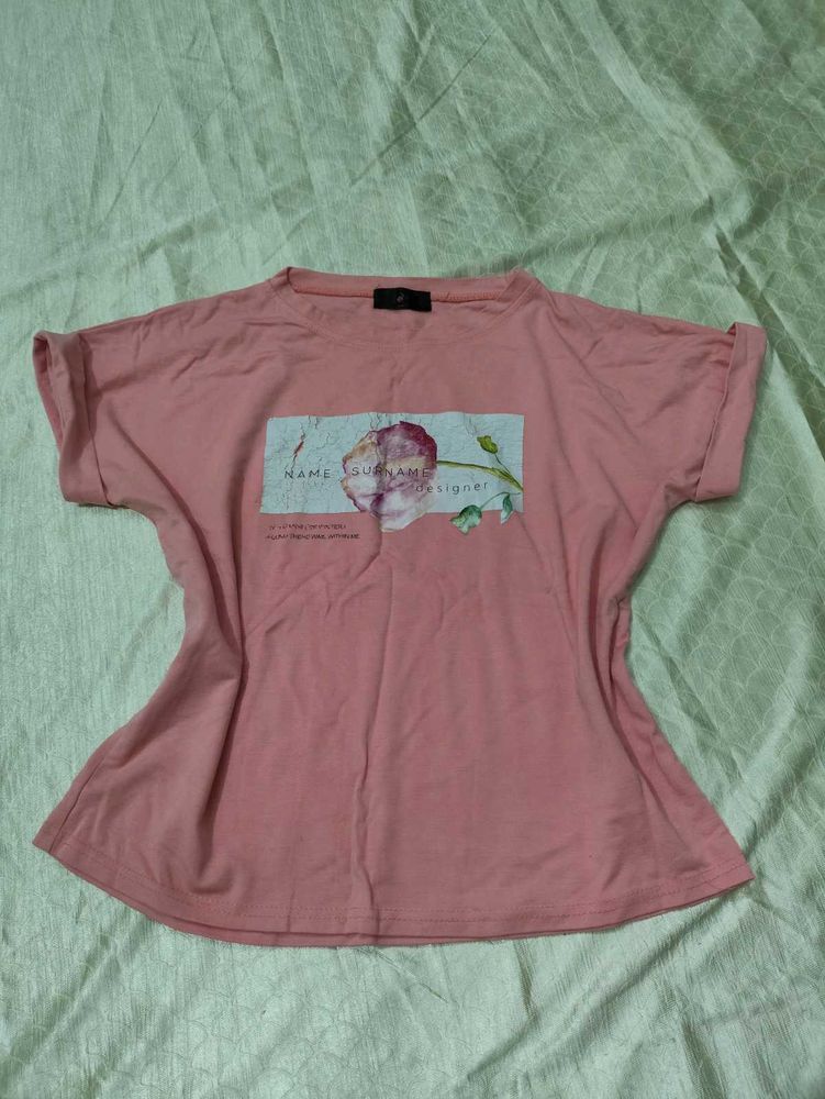 Pink Graphic Print T-Shirt