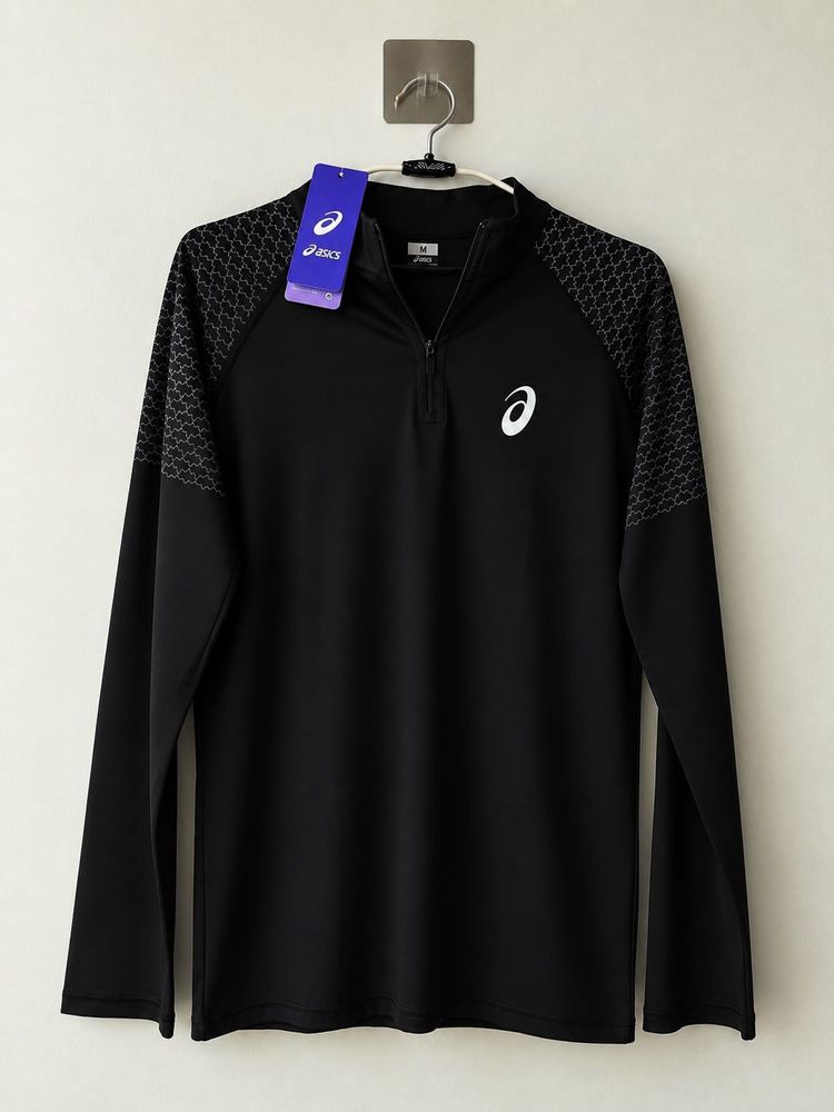 Asics Black Long Sleeve Half Zip Top