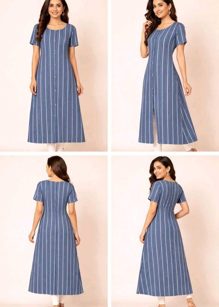 Blue Striped Anarkali Kurta💙