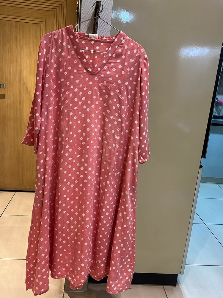Peach Bandhan Kurta