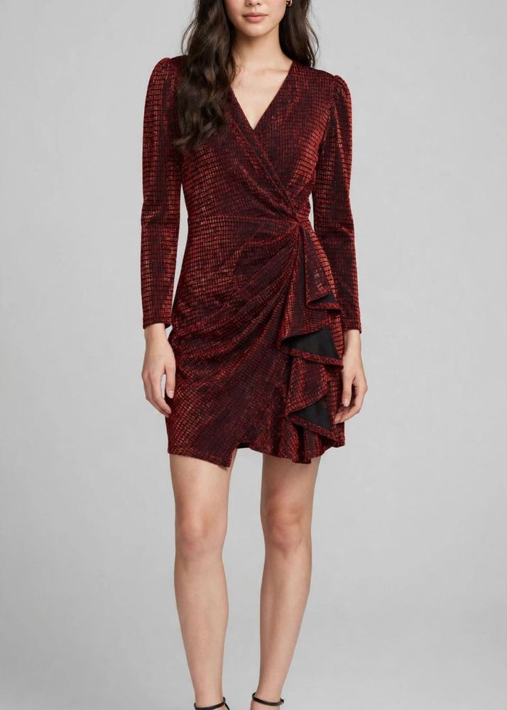 Sparkling Red Wrap Dress