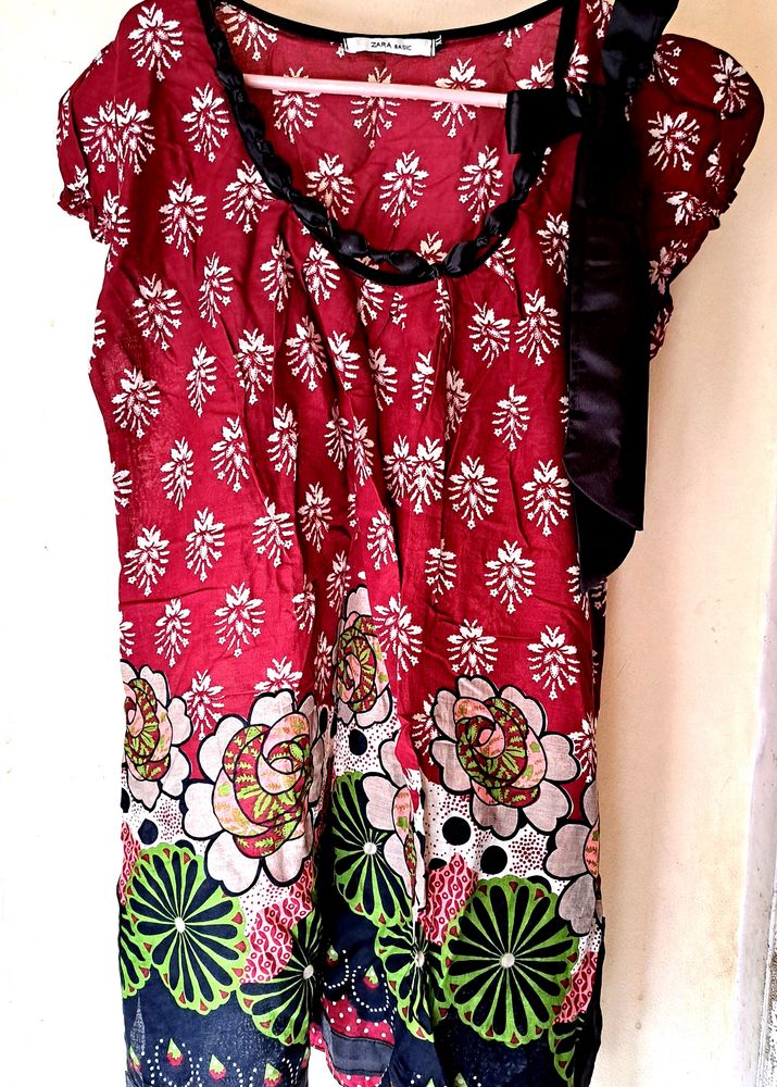 Zara Cute Floral Print Top XL size