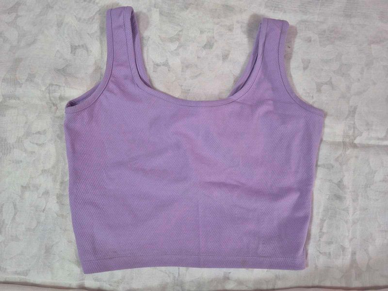 Lavender Ribbed Crop Top