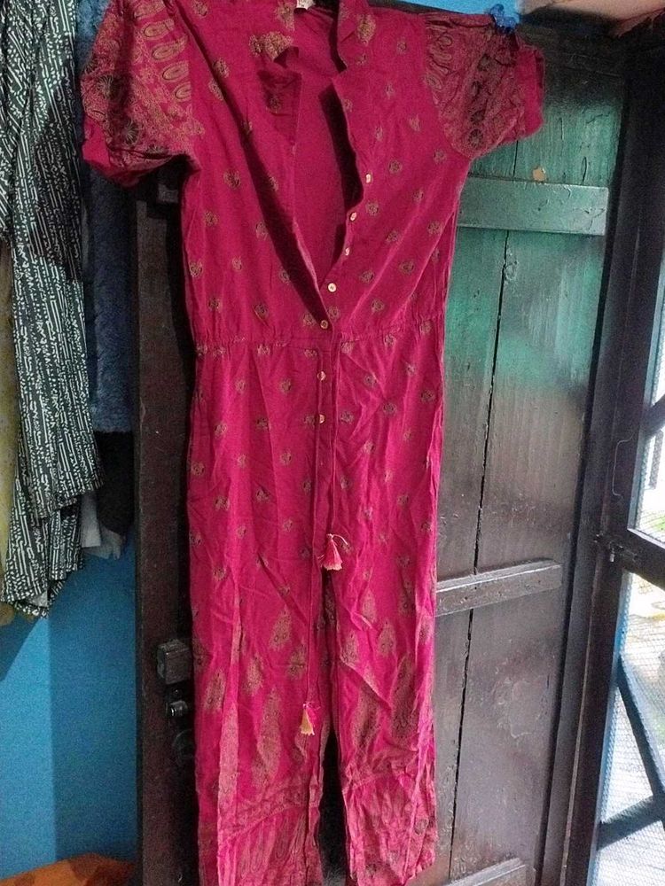 Stylish Pink Printed Jumpsuit