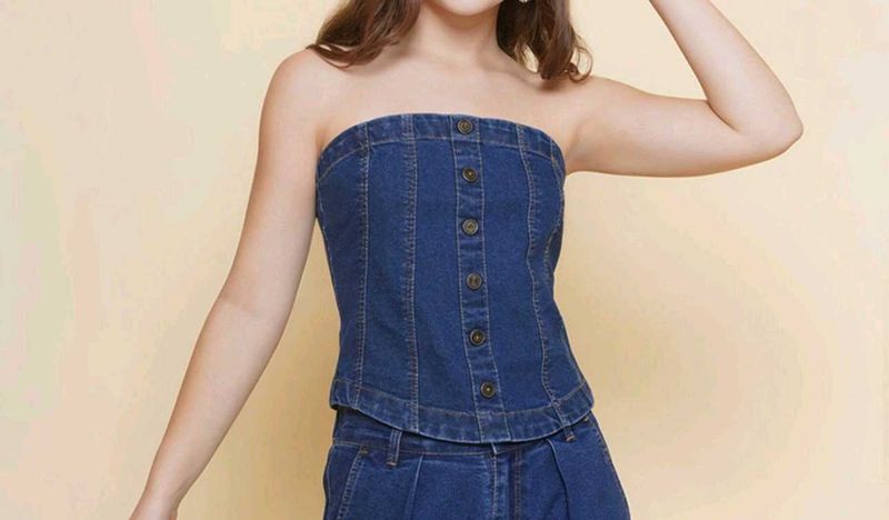 Denim Tube Top