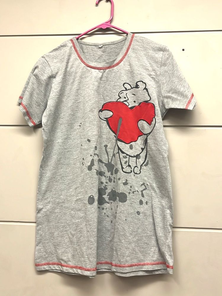 Grey Winnie The Pooh T-Shirt
