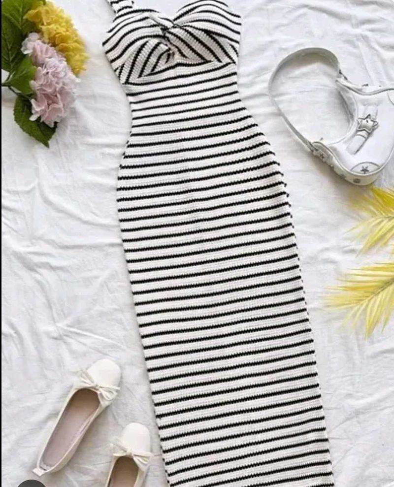 Striped Knit Bodycon Dress