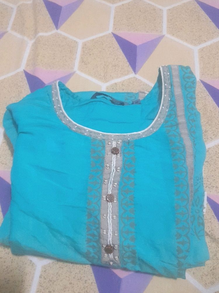 Beautiful Teal Blue Kurti