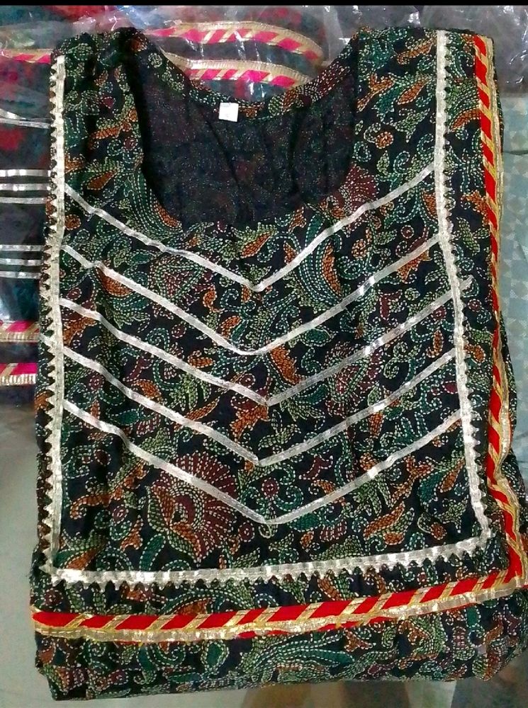 Long Gota Patti Flair Kurti