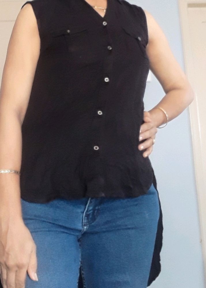 Up Down Black Net Top