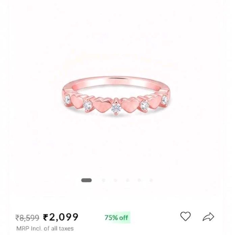 Rose Gold Heart Ring with Diamonds