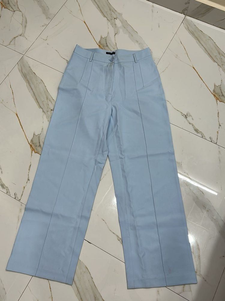 Light Blue Wide Leg Trousers